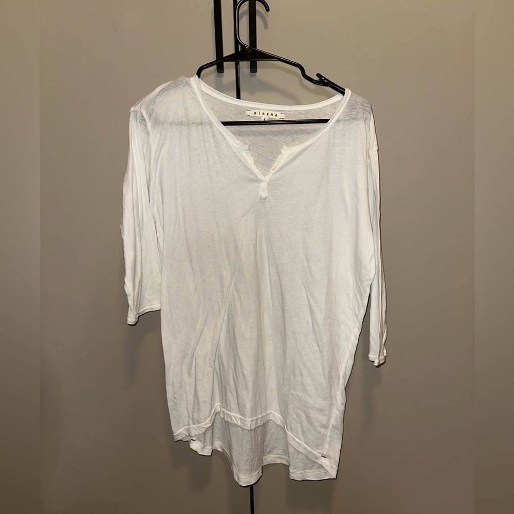 XIRENA Women's White Long Sleeve Top Size Medium
